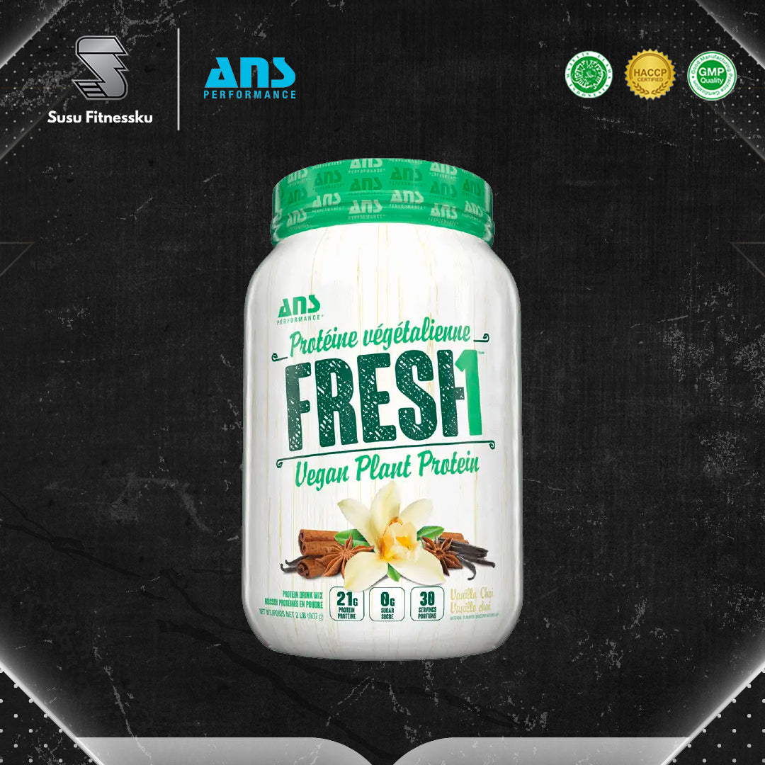 ANS Vegan Fresh 2 Lb - 1 Lb Plant Protein 2 lbs Whey Protein