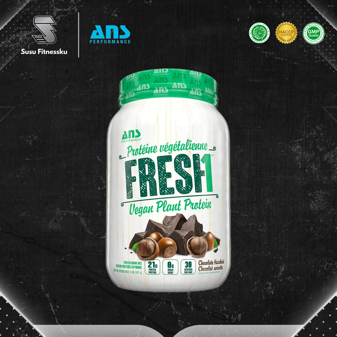ANS Vegan Fresh 2 Lb - 1 Lb Plant Protein 2 lbs Whey Protein