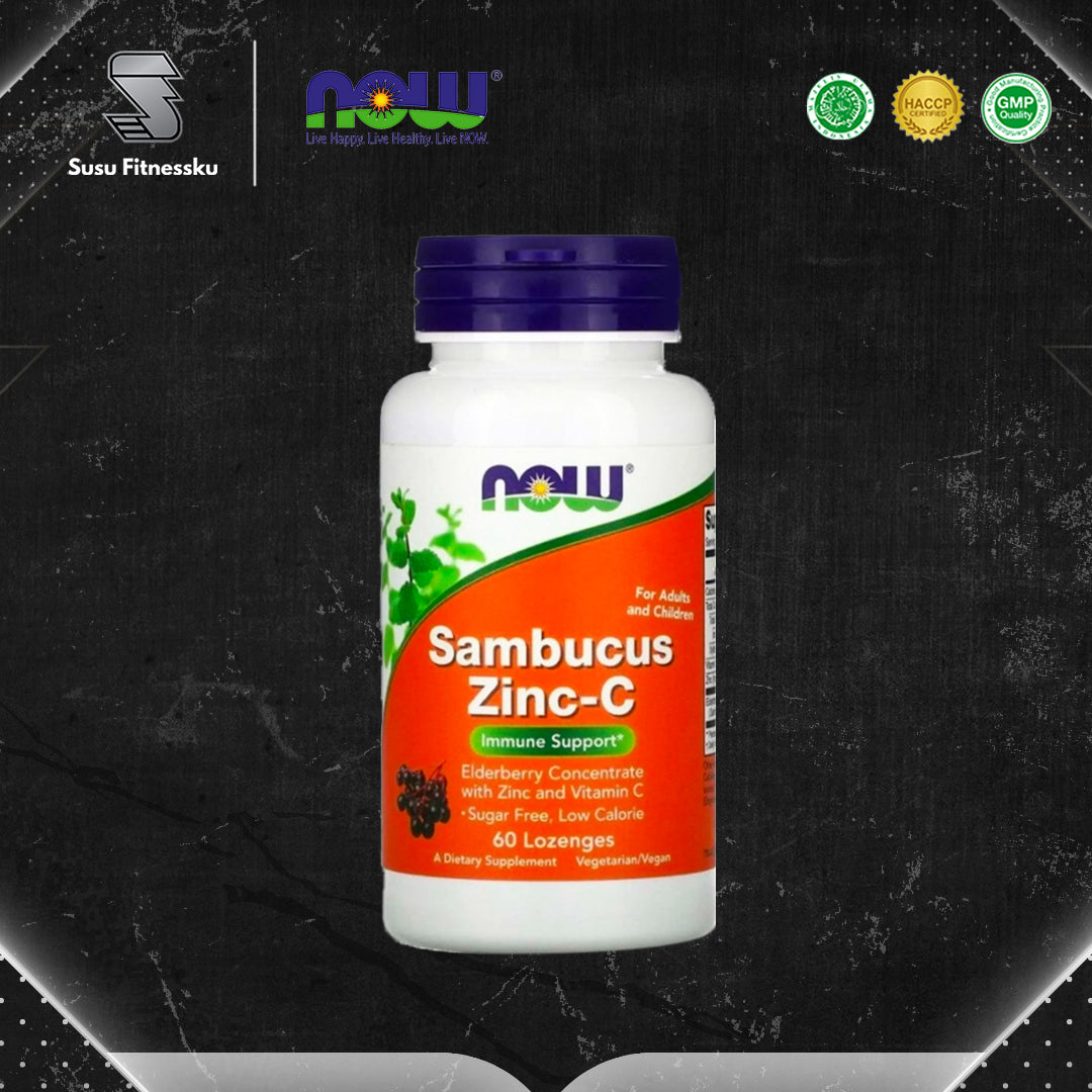 Now Foods Sambucus Zinc 60 Lozenges For Immunity Made In USA