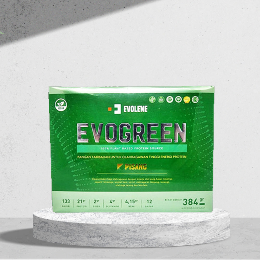 EVOLENE EVOGREEN 1 Box Isi 12 Sachet Protein Vegan Protein Berbasis Tanaman EVOLENE Whey Protein